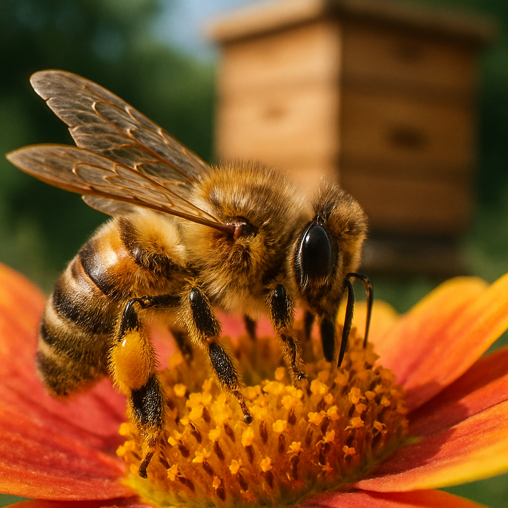 Butinage des abeilles.